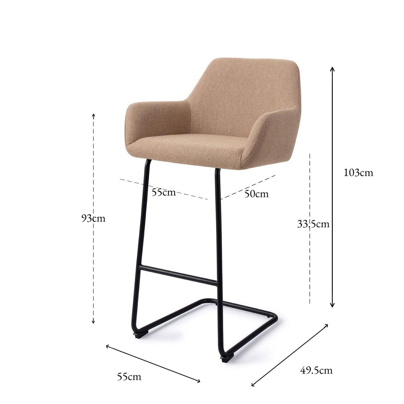Hiroo Bar Chair Whisper Wheat Arch Bar (75 cm)
