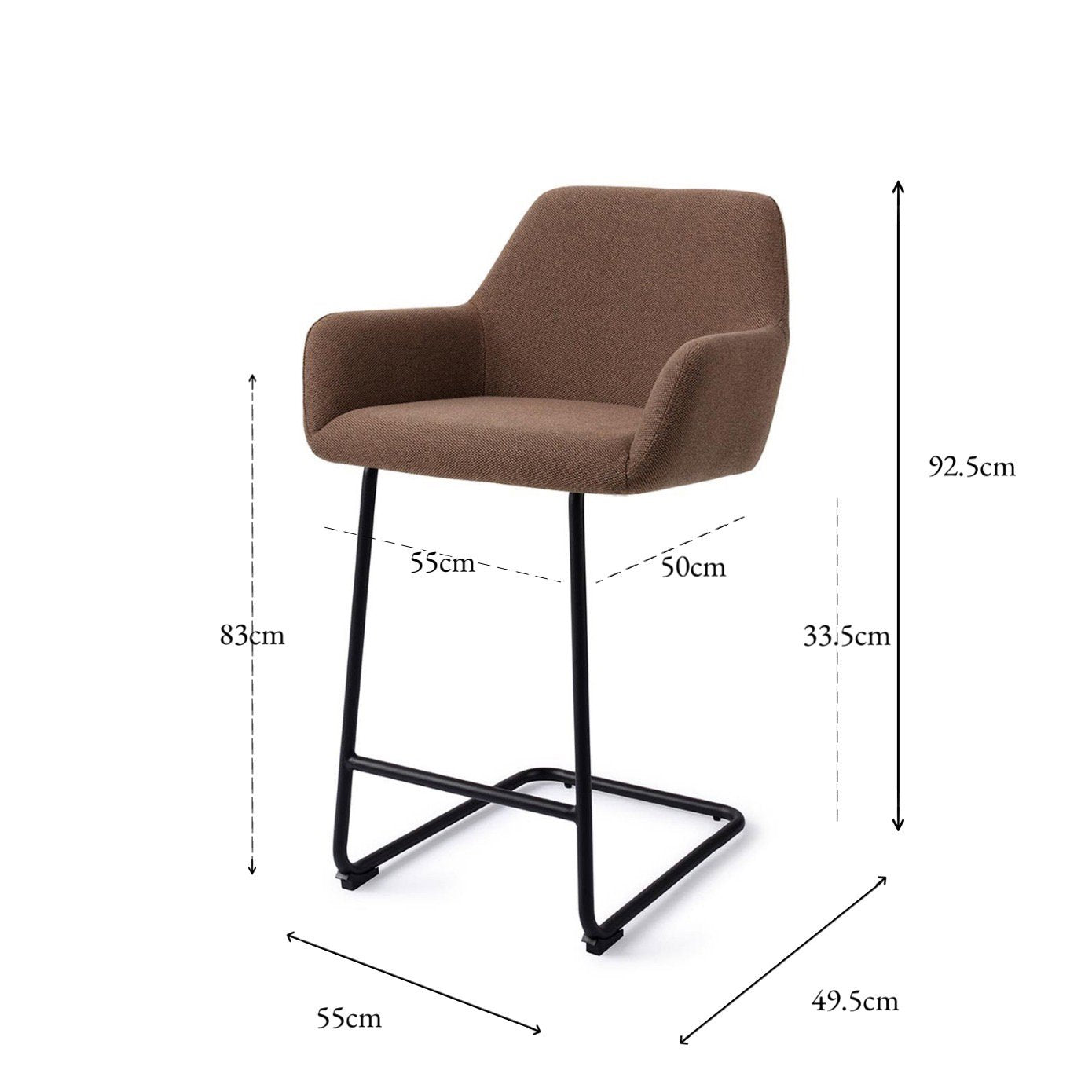 Hiroo Bar Chair Rustic Rye Arch Counter (65 cm)