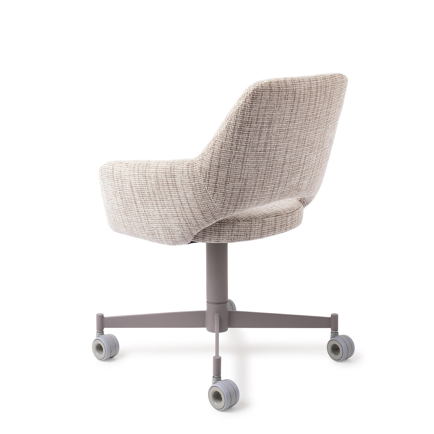 Yanai Dining Chair Caramel Grid Caster Grey