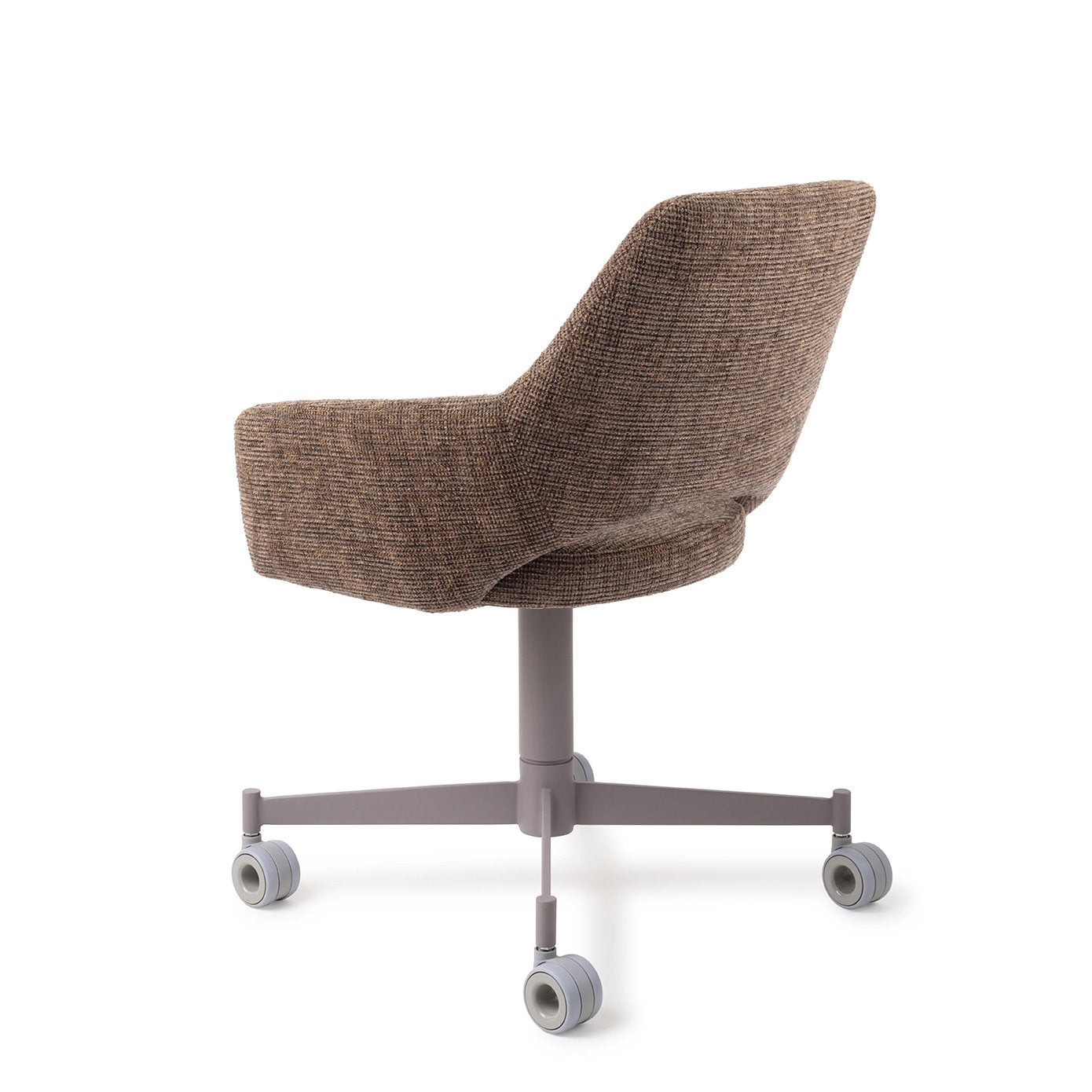 Yanai Dining Chair Checked Chestnut Caster Grey