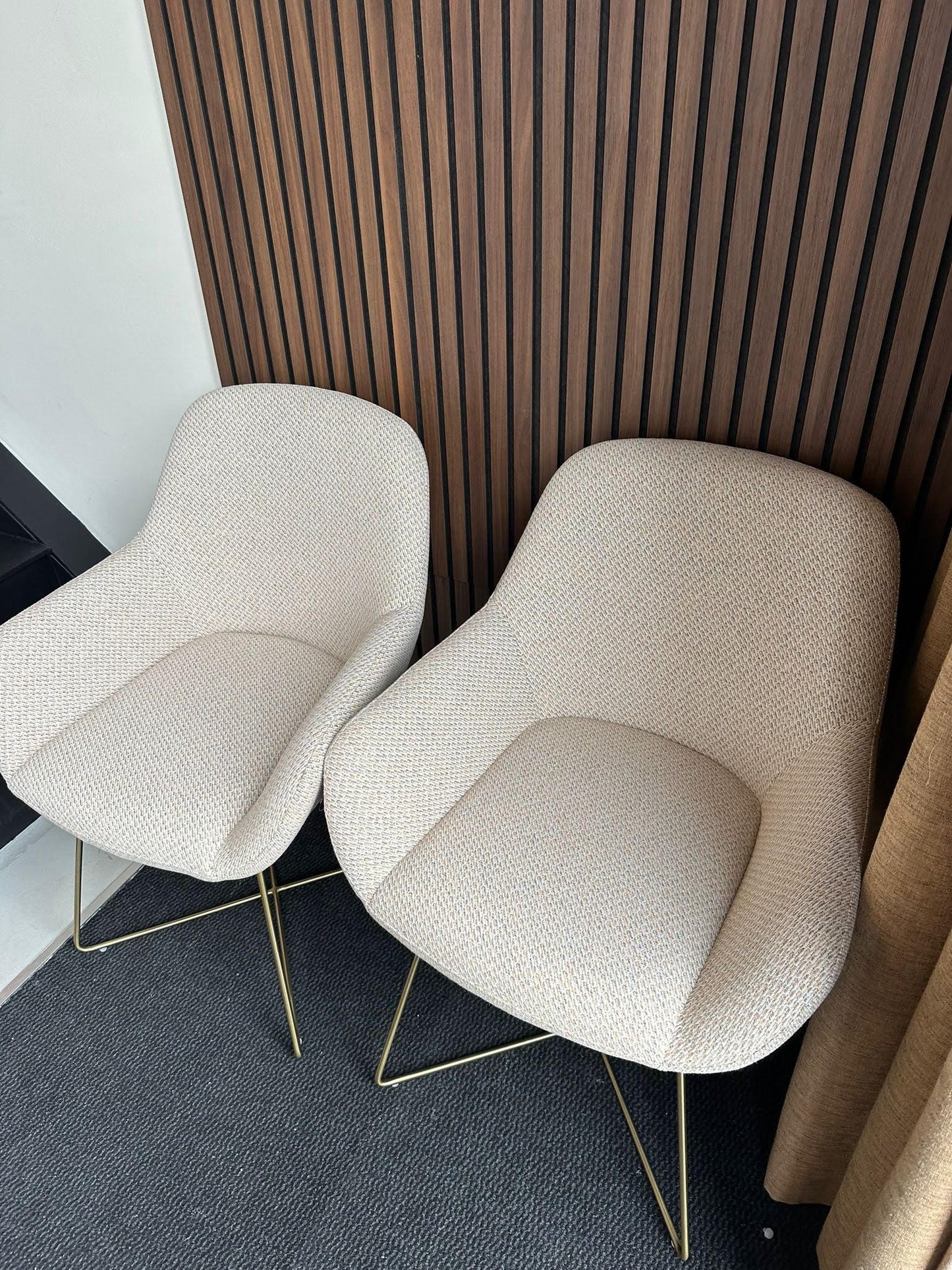 Bundle of 2x Kushi Dining Chair Trouty Tinge - Cross Gold