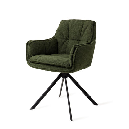 Akune Dining Chair Evergreen Revolve Black (Metal)