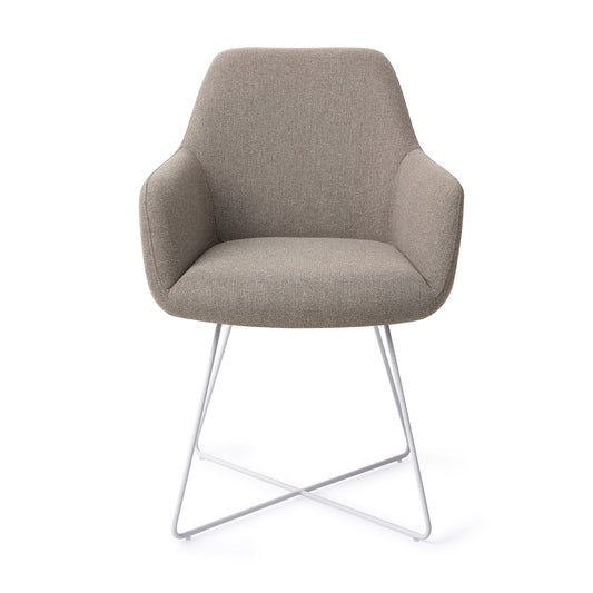 Hiroo Dining Chair Foggy Fusion Cross White