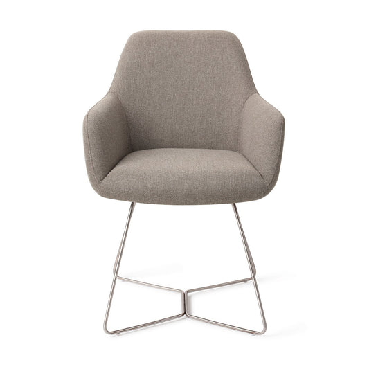 Hiroo Dining Chair Foggy Fusion Beehive Steel