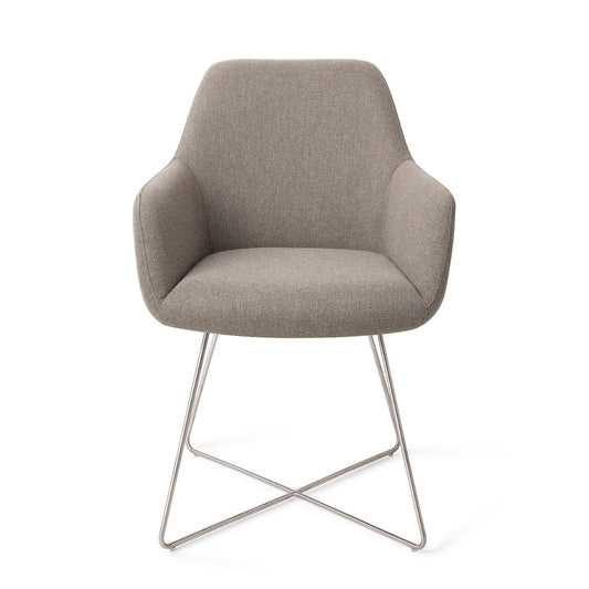 Hiroo Dining Chair Foggy Fusion Cross Steel