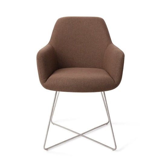 Hiroo Dining Chair Rustic Rye Cross Steel