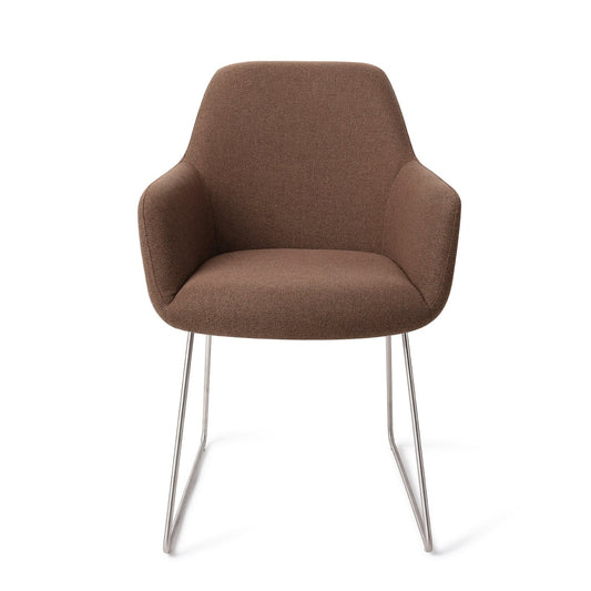 Hiroo Dining Chair Rustic Rye Slide Steel