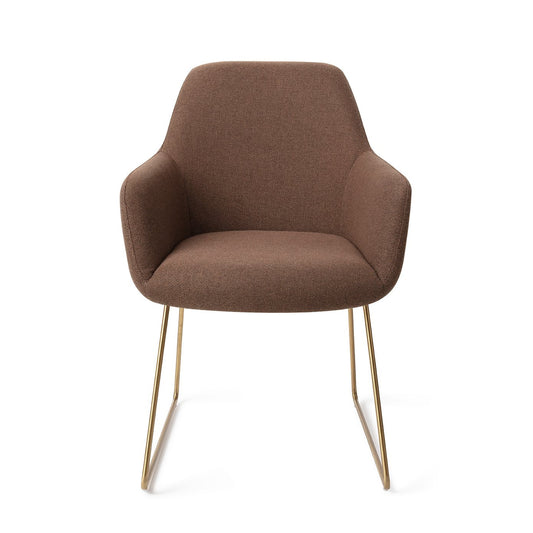 Hiroo Dining Chair Rustic Rye Slide Gold