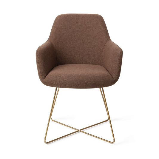 Hiroo Dining Chair Rustic Rye Cross Gold