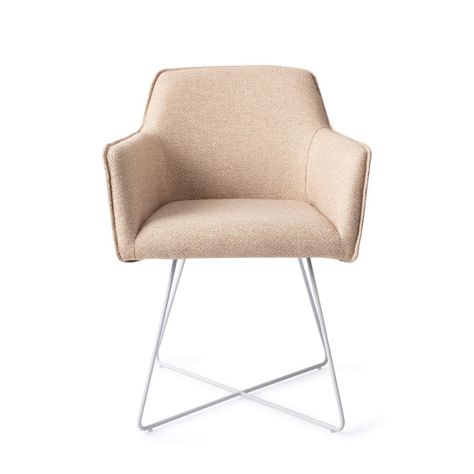 Hofu Dining Chair Wild Walnut Cross White