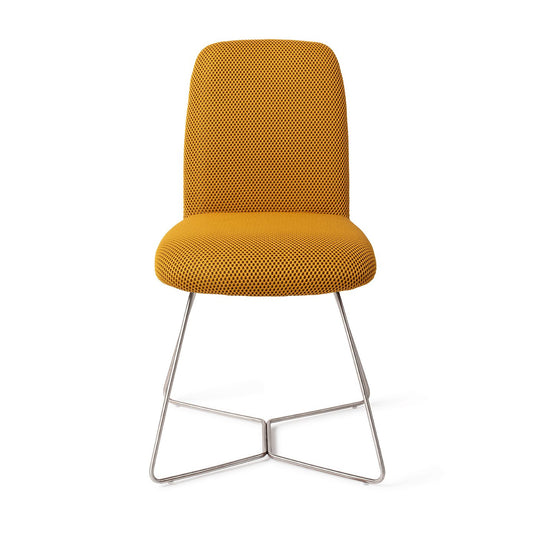 Taiwa Dining Chair Groovy Garam Beehive Steel