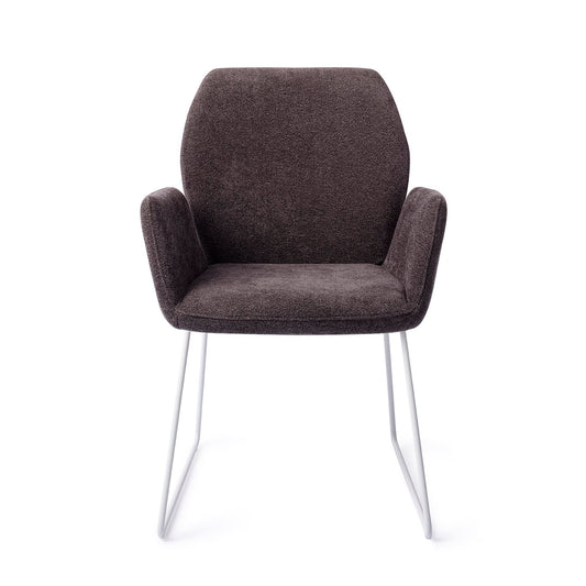 Misaki Dining Chair Almost Black Slide White
