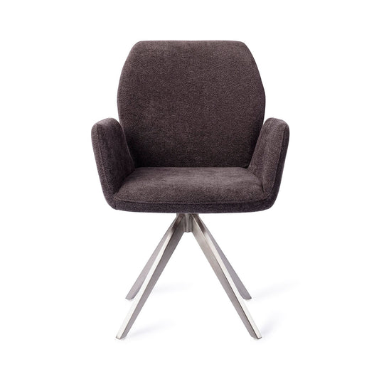 Misaki Dining Chair Almost Black Turn Steel