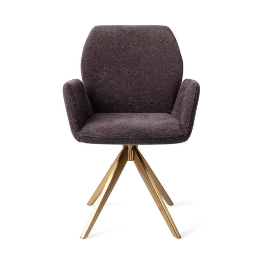 Misaki Dining Chair Almost Black Turn Gold