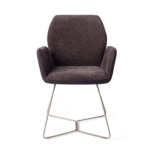 Misaki Dining Chair Almost Black Beehive Steel