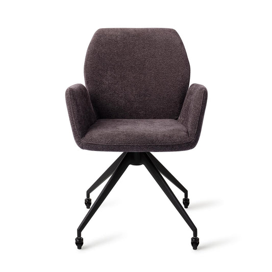 Misaki Dining Chair Almost Black Glide Black