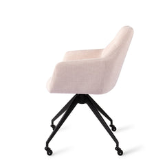 Noto Dining Chair Petal Pink Glide Black