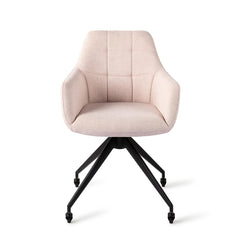 Noto Dining Chair Petal Pink Glide Black