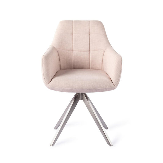 Noto Dining Chair Petal Pink Turn Steel