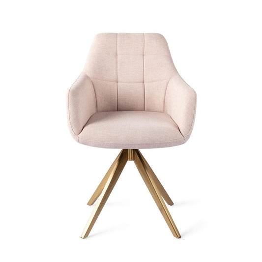 Noto Dining Chair Petal Pink Turn Gold