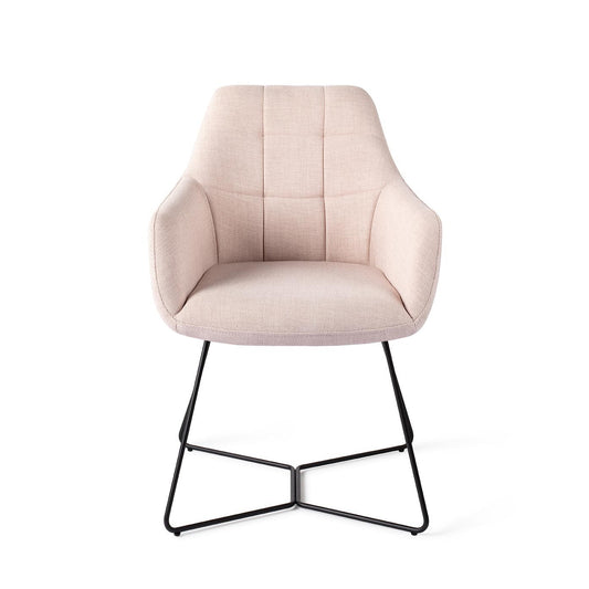Noto Dining Chair Petal Pink Beehive Black
