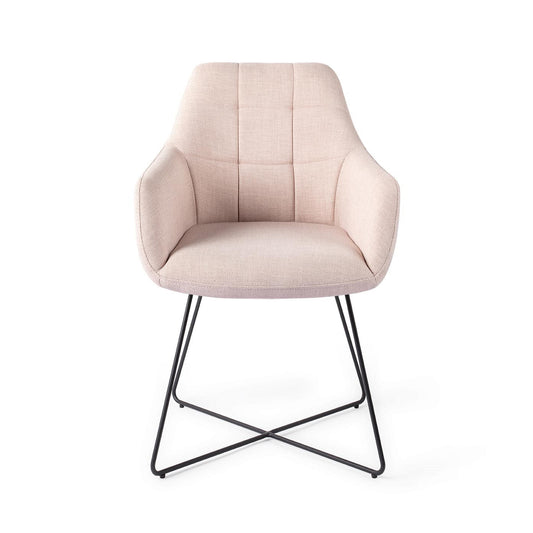 Noto Dining Chair Petal Pink Cross Black