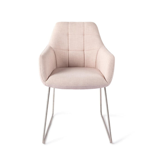 Noto Dining Chair Petal Pink Slide Steel