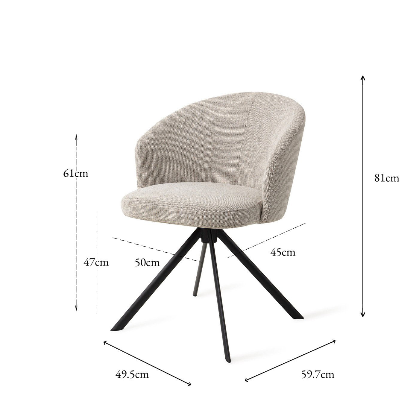 Niimi Dining Chair Pure Pale Revolve Black