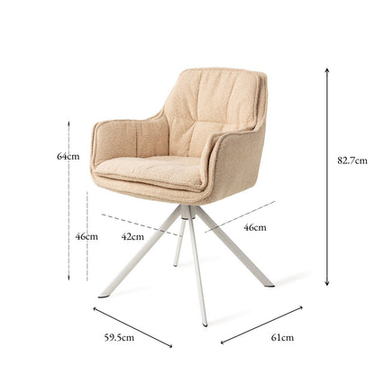 Akune Dining Chair Frou Frou Revolve White