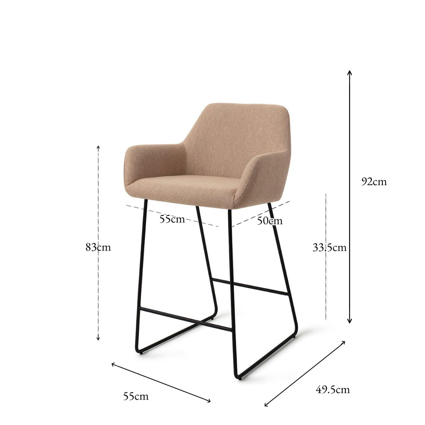 Hiroo Bar Chair Whisper Wheat Slide Counter (65 cm)