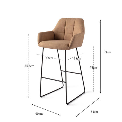 Noto Bar Chair Toasted Toffee Slide Bar (75 cm)