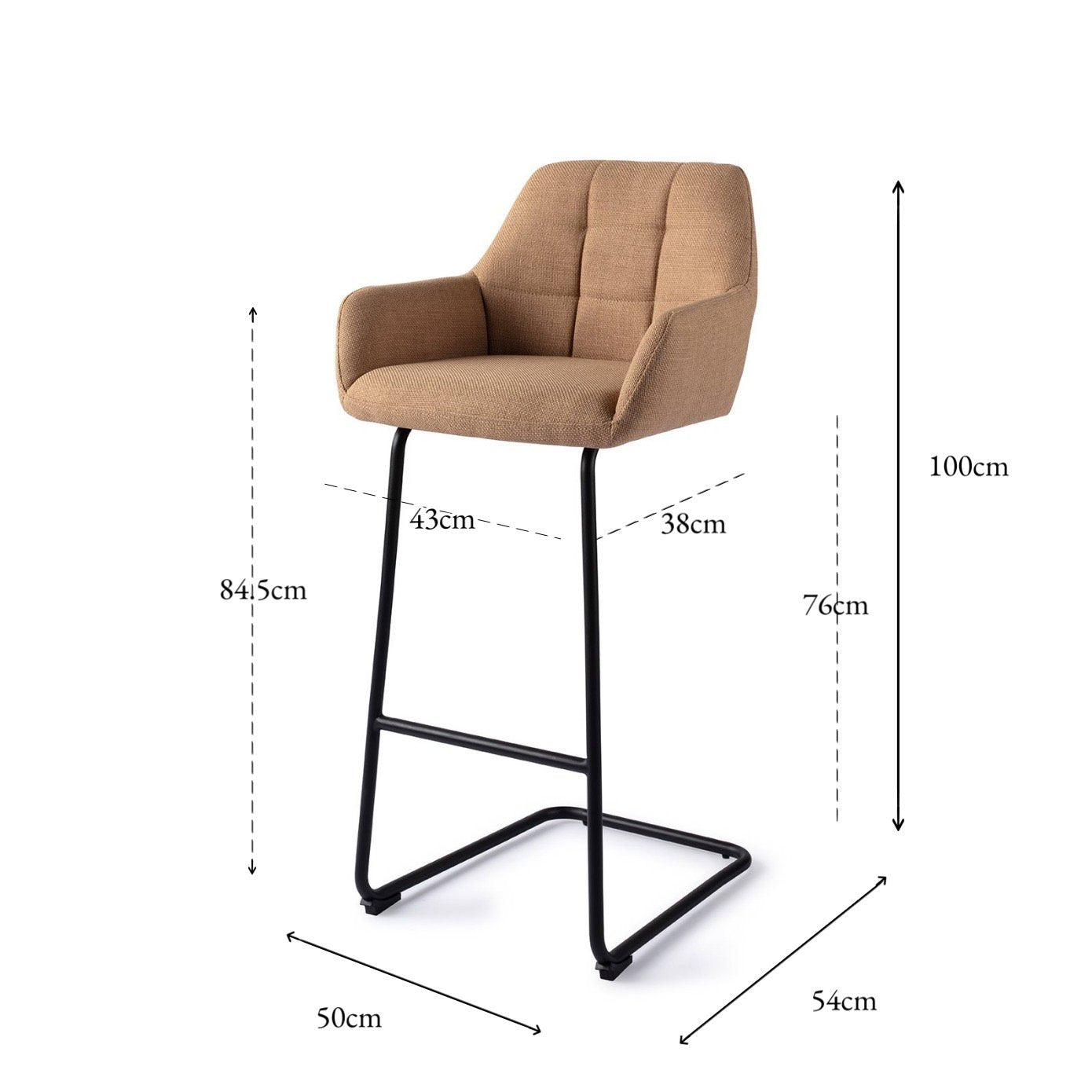 Noto Bar Chair Toasted Toffee Arch Bar (75 cm)