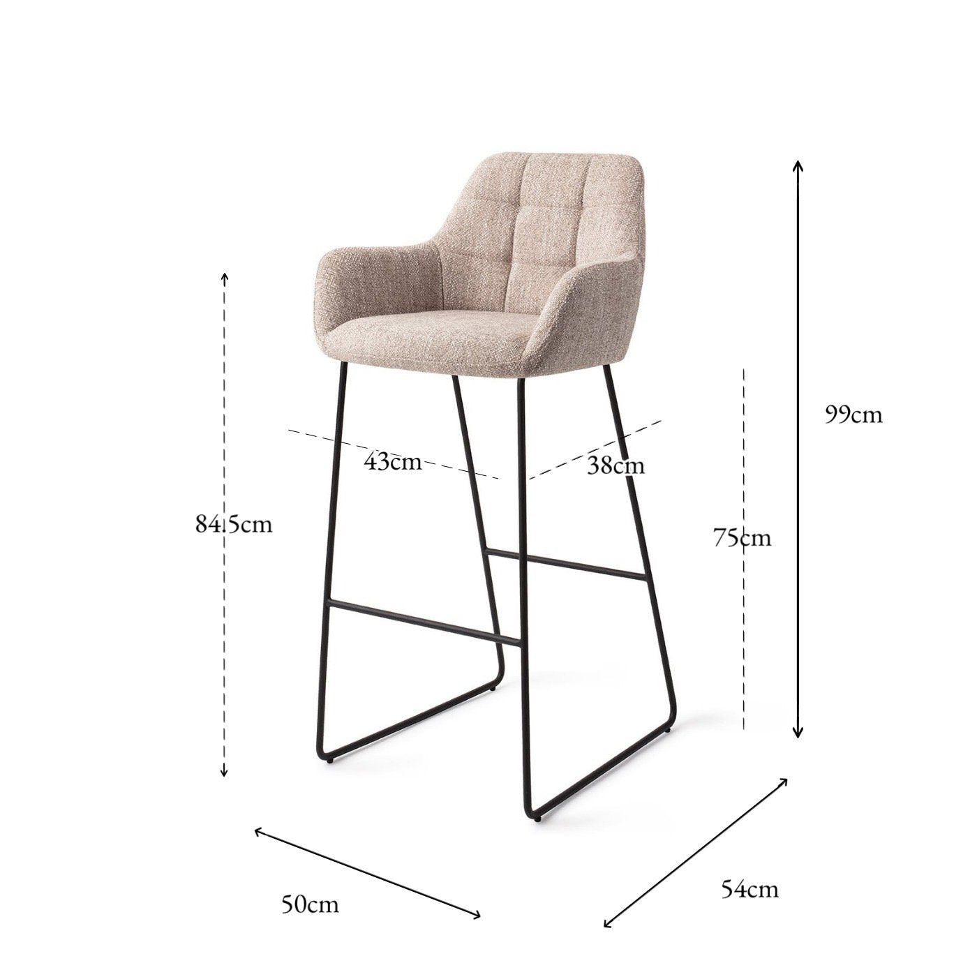 Noto Bar Chair Biscuit Beach Slide Bar (75 cm)