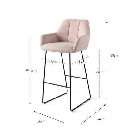 Noto Bar Chair Petal Pink Slide Bar (75 cm)