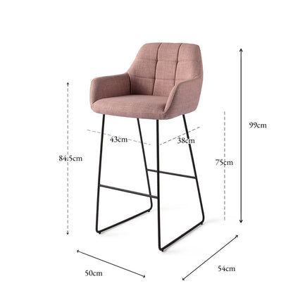 Noto Bar Chair Vintage Rose Slide Bar (75 cm)
