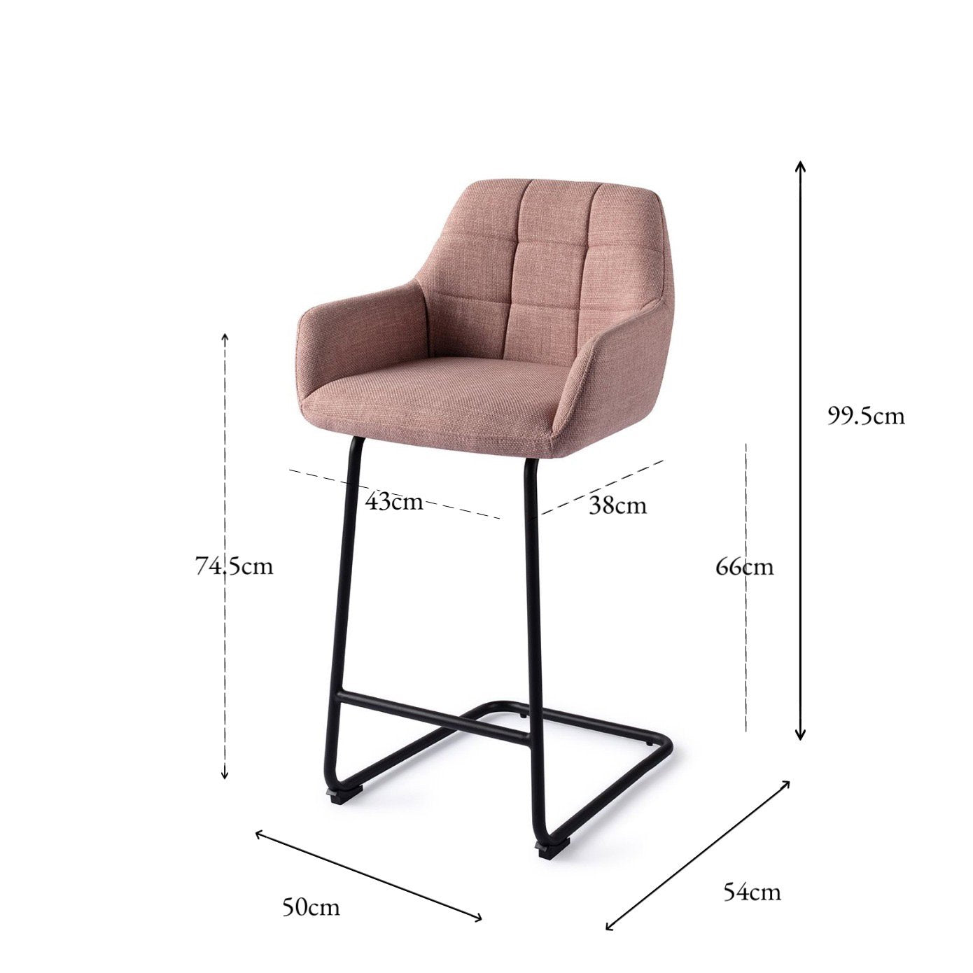 Noto Bar Chair Vintage Rose Arch Counter (65 cm)