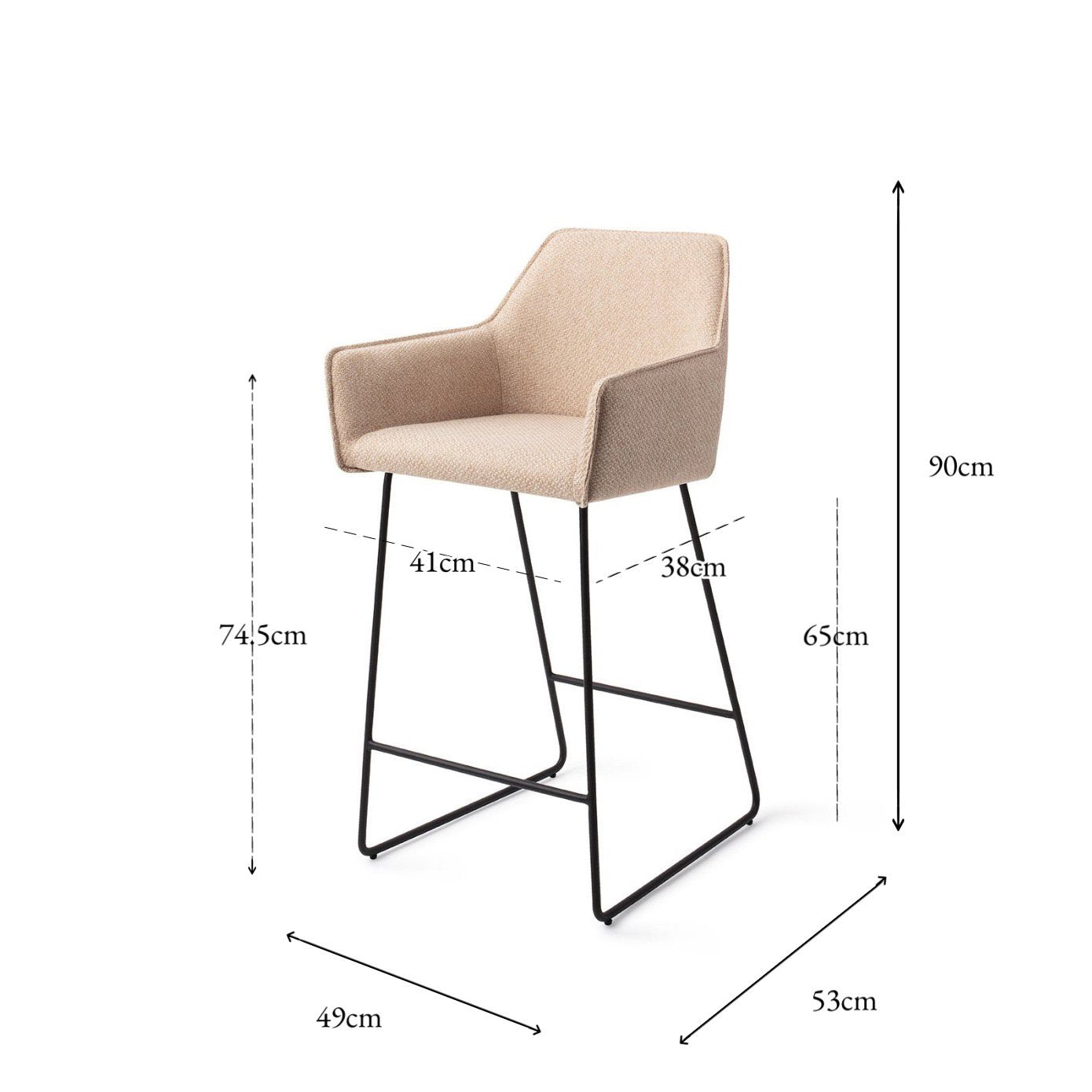 Hofu Bar Chair Wild Walnut Slide Counter (65 cm)