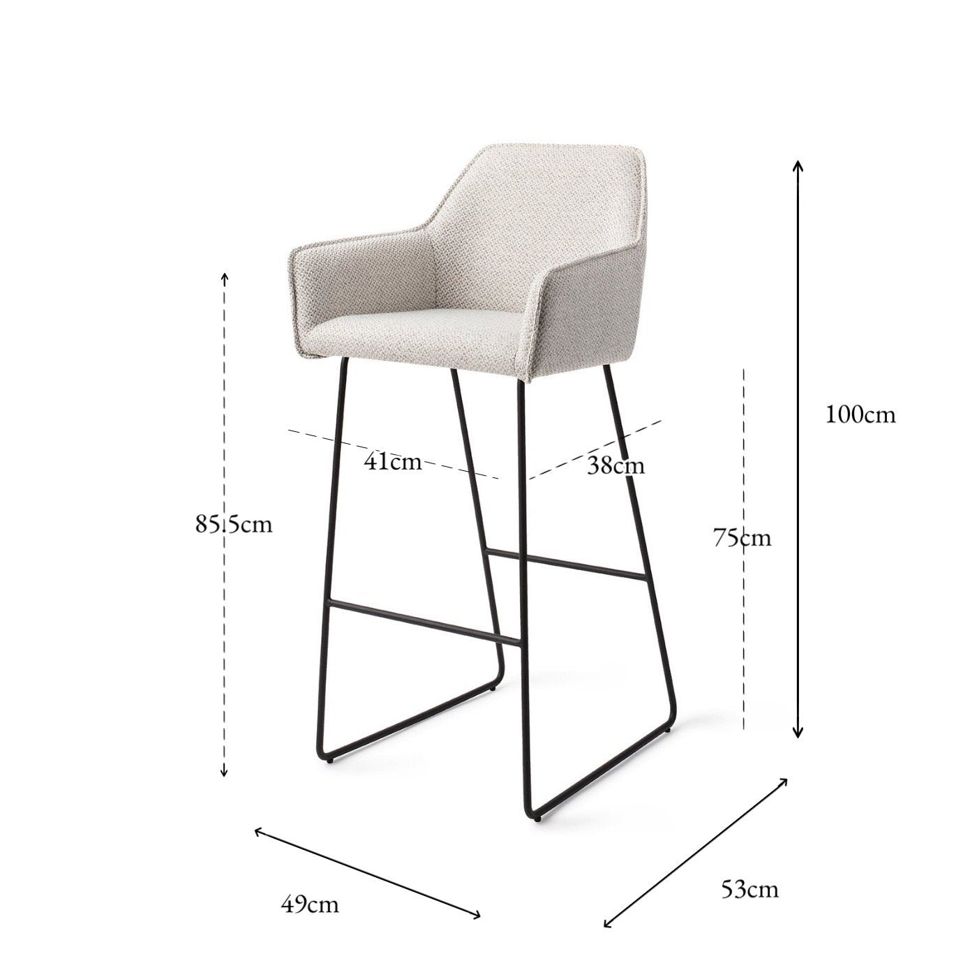 Hofu Bar Chair Checkers Charm Slide Bar (75 cm)