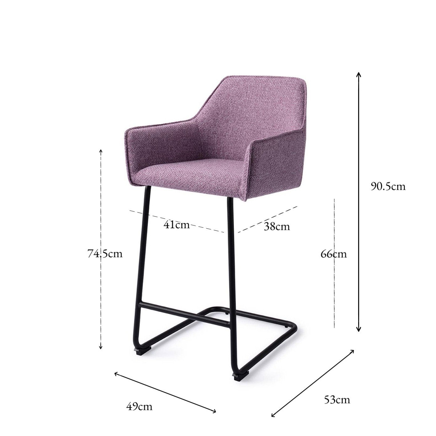 Hofu Bar Chair Violet Daisy Arch Counter (65 cm)