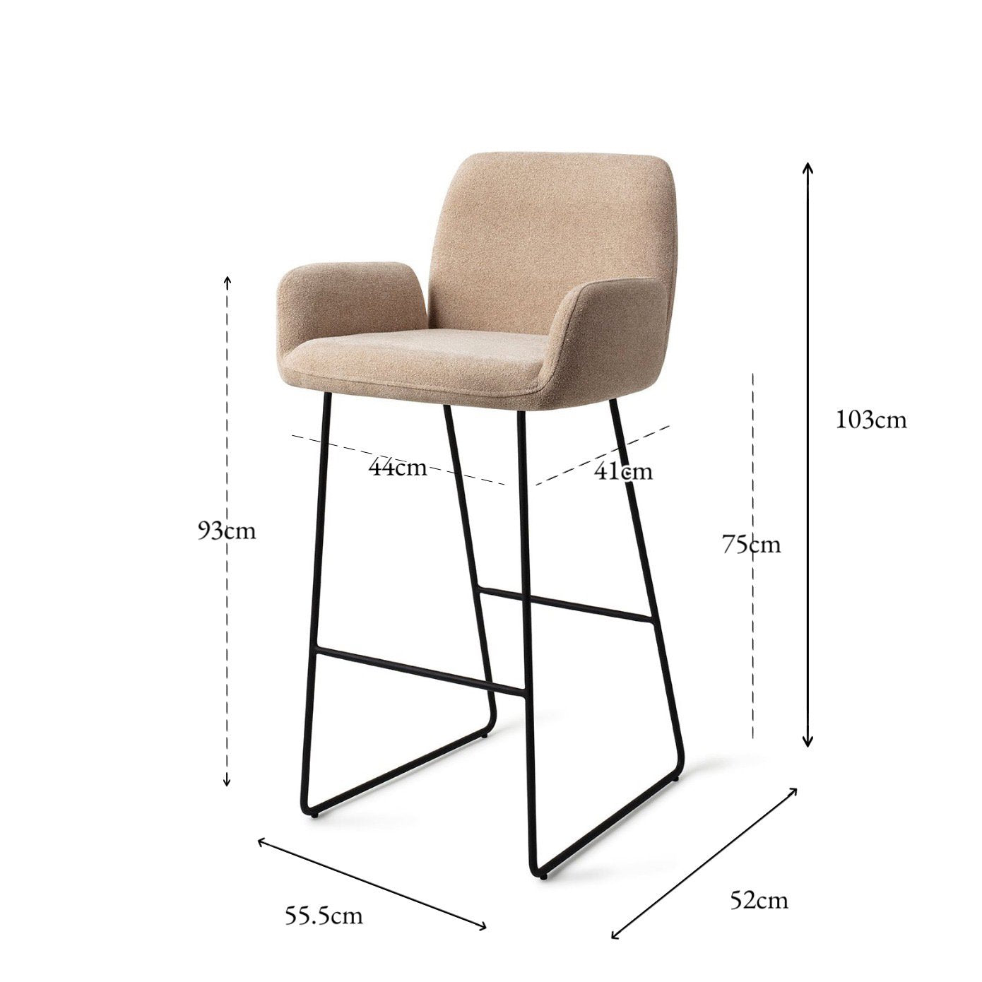 Misaki Bar Chair Funky Fudge Slide Bar (75 cm)