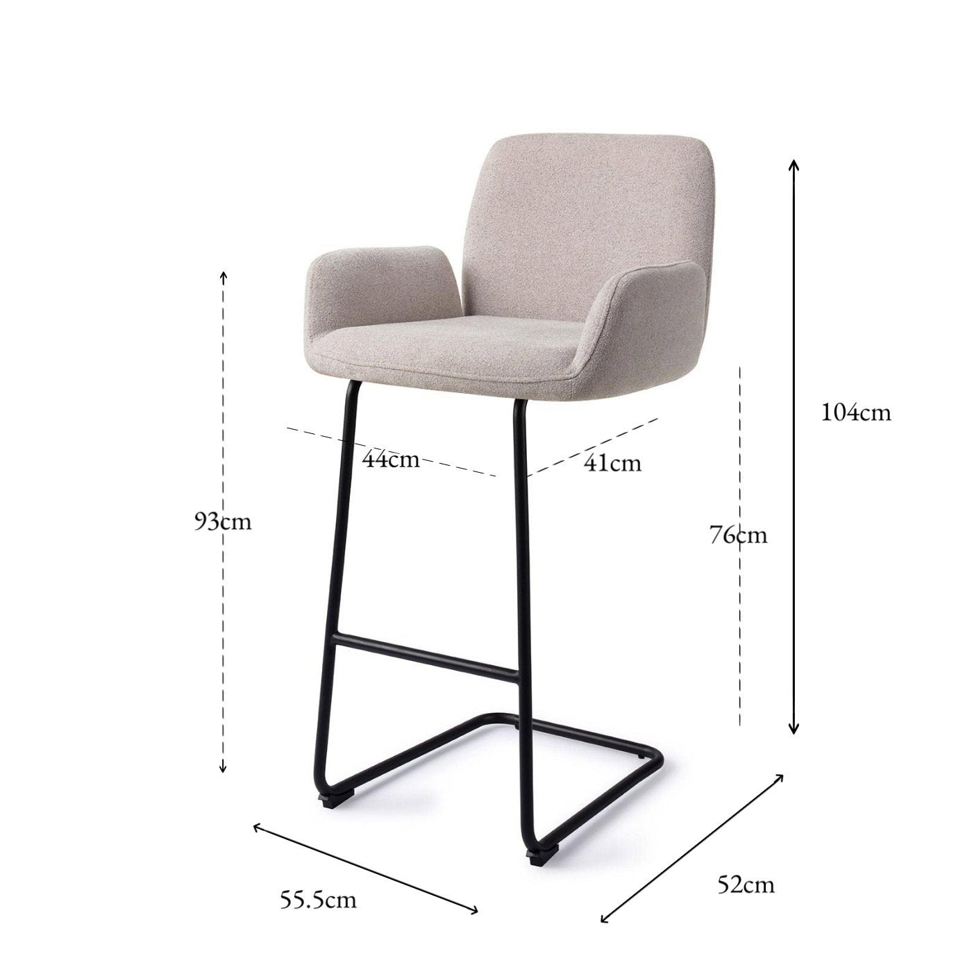 Misaki Bar Chair Pretty Plaster Arch Bar (75 cm)