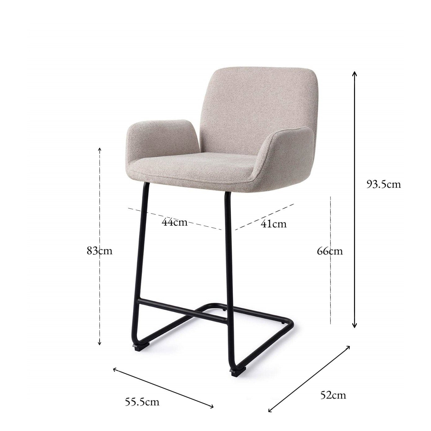 Misaki Bar Chair Pretty Plaster Arch Counter (65 cm)