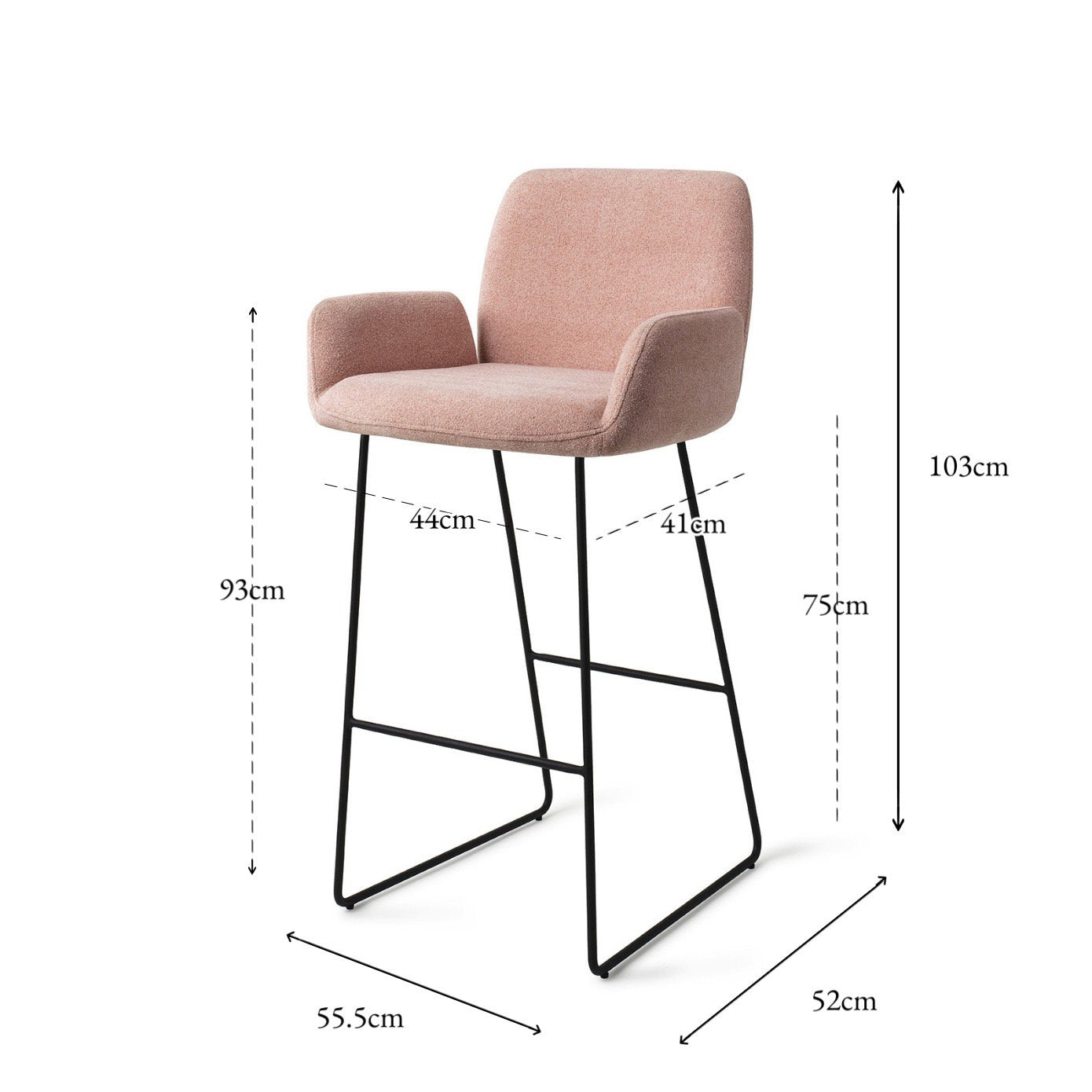 Misaki Bar Chair Anemone Slide Bar (75 cm)