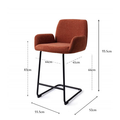 Misaki Bar Chair Cosy Copper Arch Counter (65 cm)