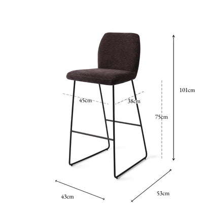 Ikata Bar Chair Almost Black Slide Bar (75 cm)