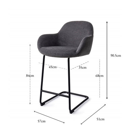 Kushi Bar Chair Black-Out Arch Counter (65 cm)