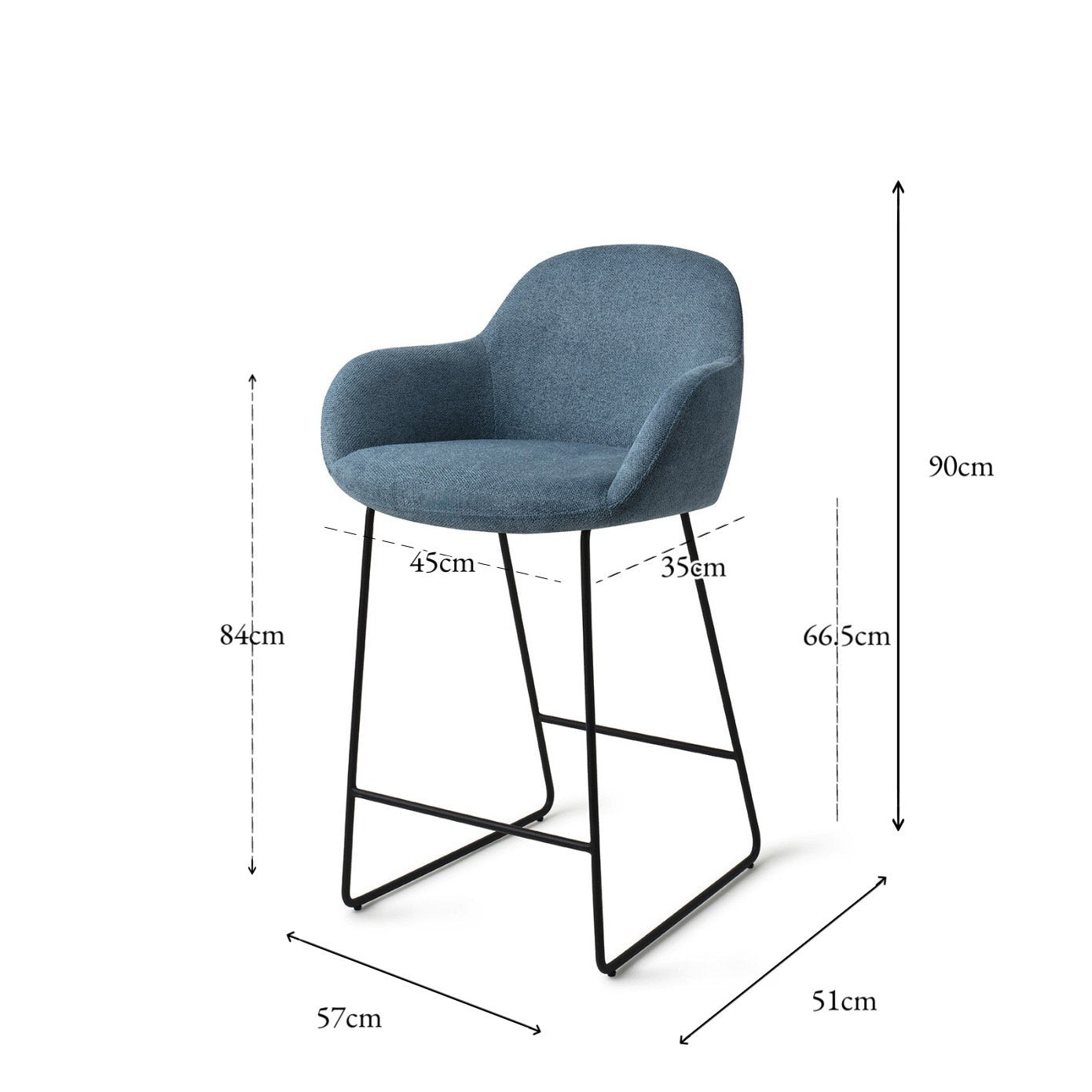Kushi Bar Chair Ocean Eyes Slide Counter (65 cm)