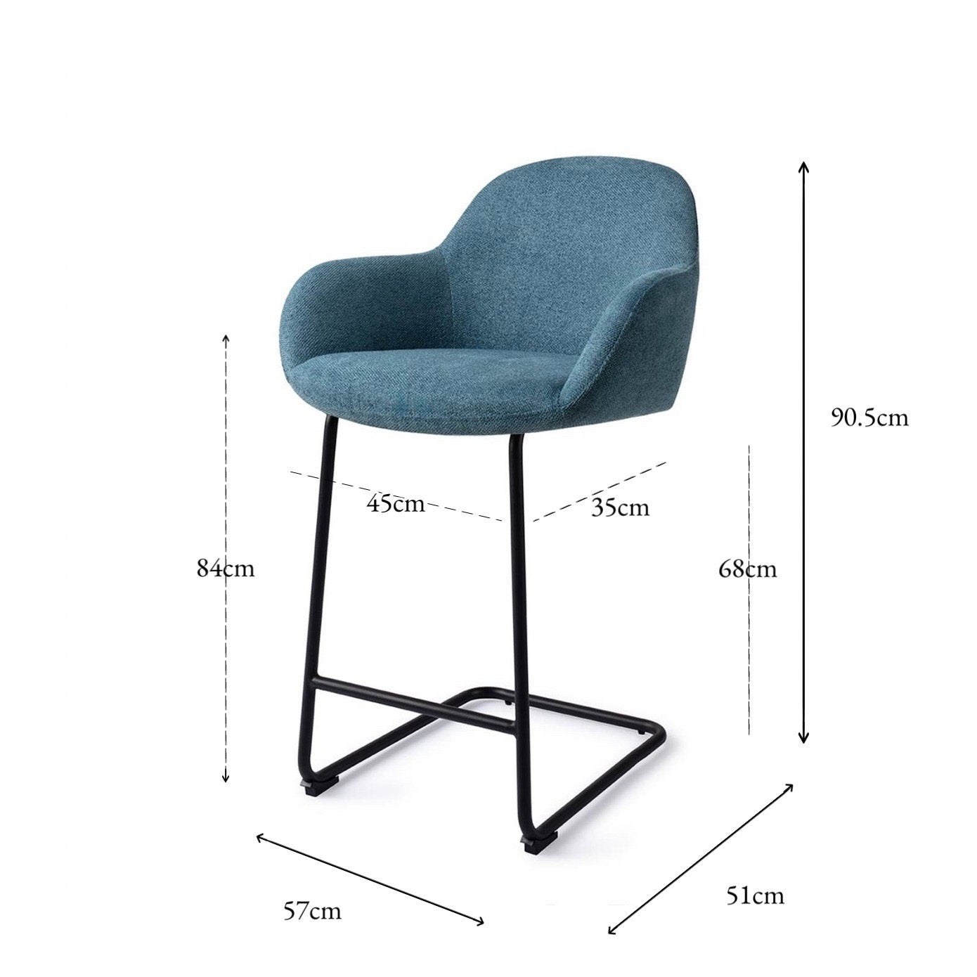 Kushi Bar Chair Ocean Eyes Arch Counter (65 cm)