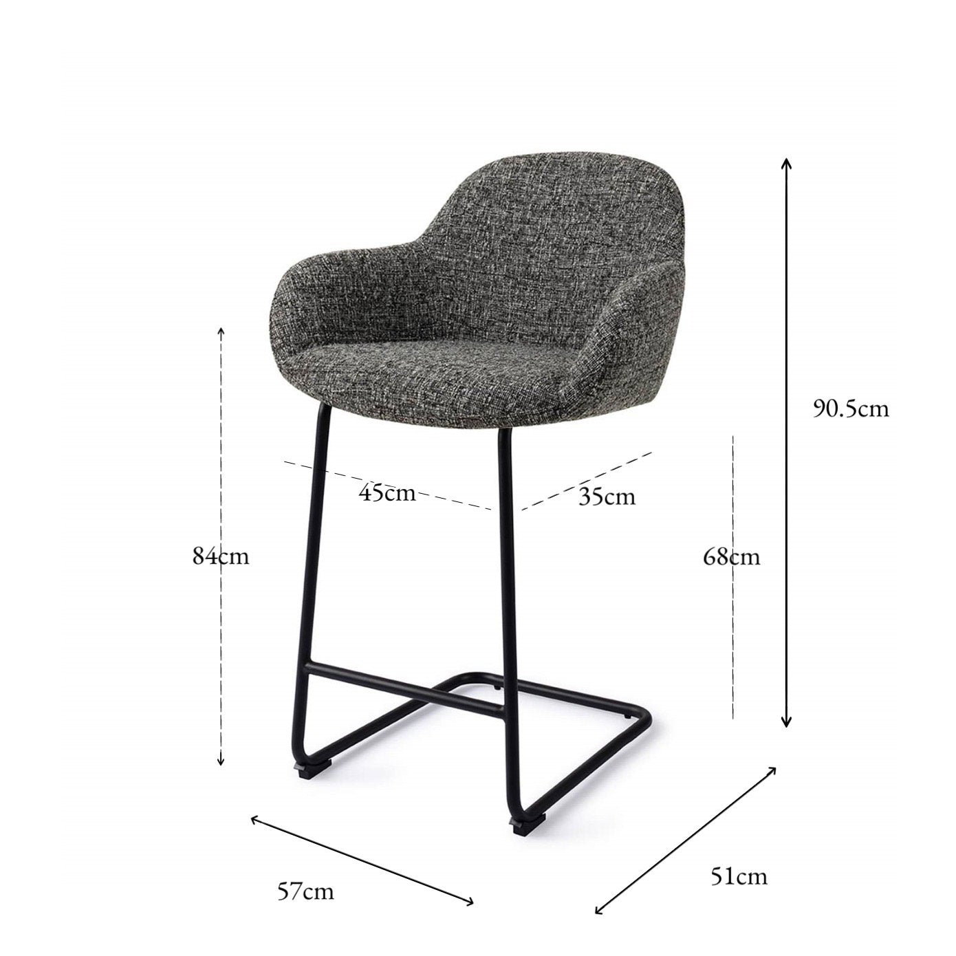 Kushi Bar Chair Skyfall Arch Counter (65 cm)