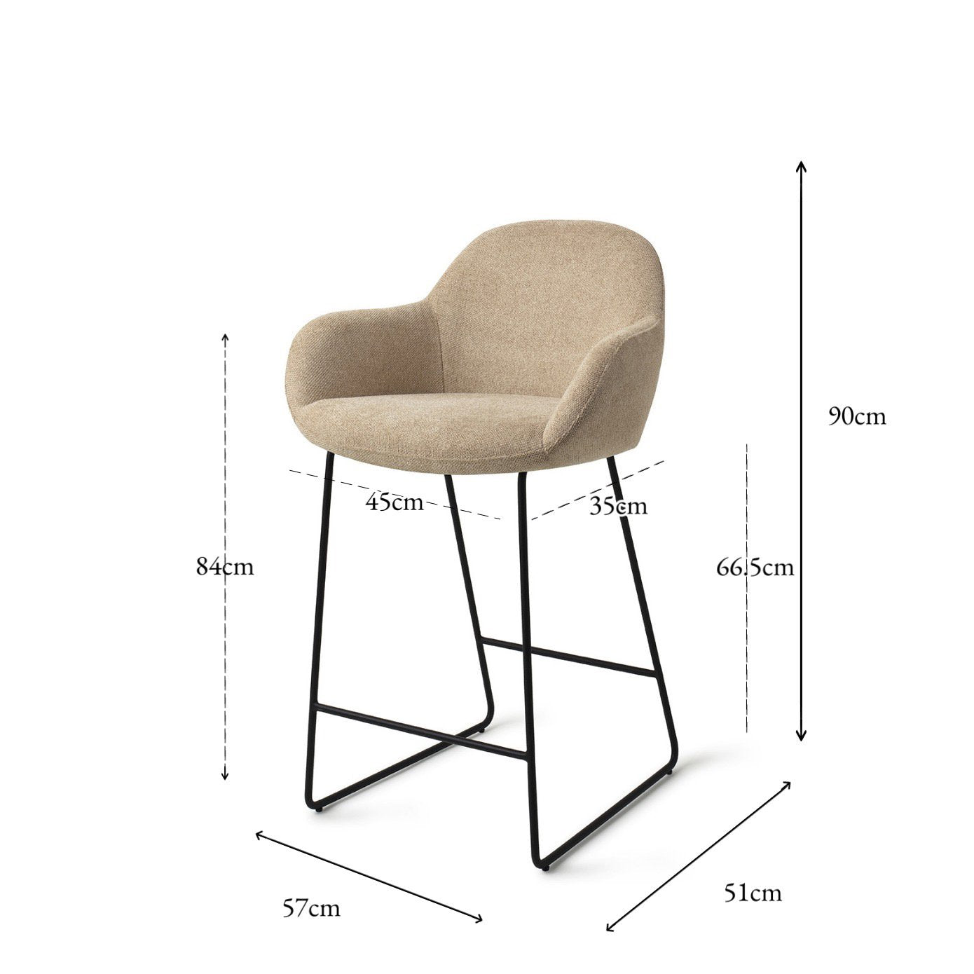 Kushi Bar Chair Desert Dunes Slide Counter (65 cm)
